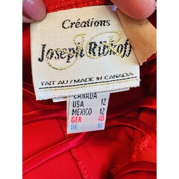 Joseph Ribkoff Women Size 12 Red Sheath Maxi Dress Designer Formal Old Money - Picture 10 of 12